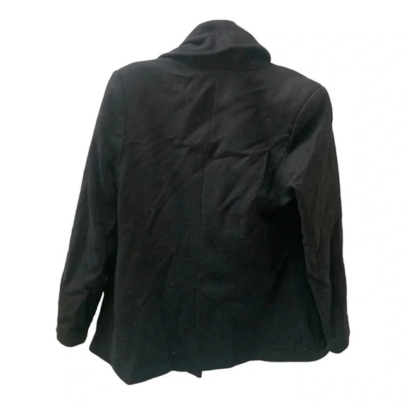 Ted Baker Black Virgin Wool Drape Wrap Coat - Picture 2 of 14